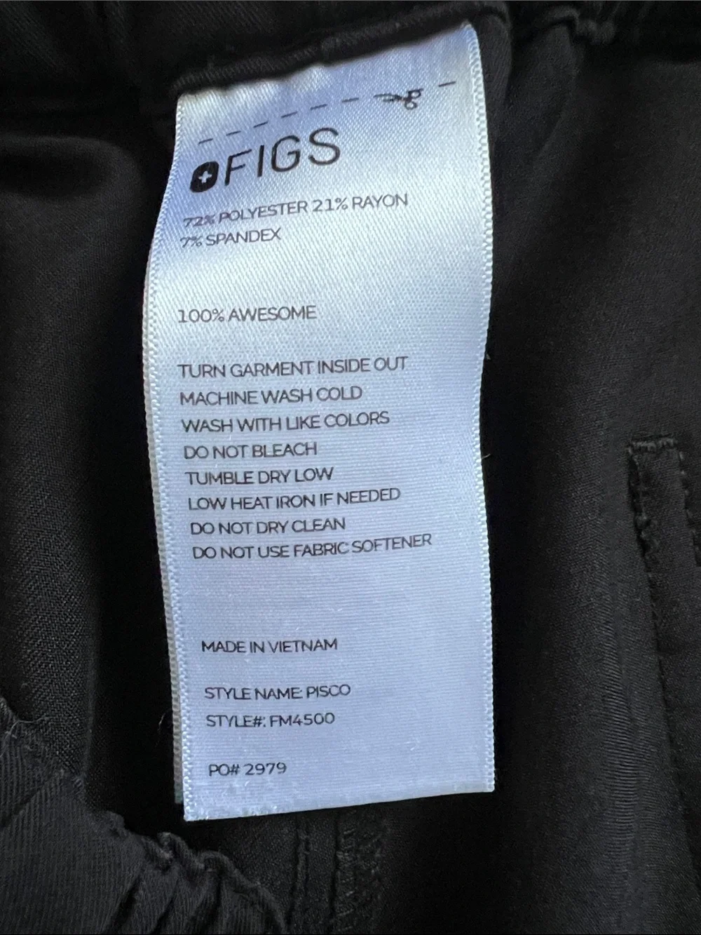 Like New! FIGS Men's Pisco Basic Scrub Pants Black Size M